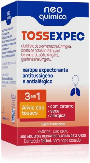 Tossexpec 3 Em 1 Oxomemazina + Iodeto De Potássio + Benzoa