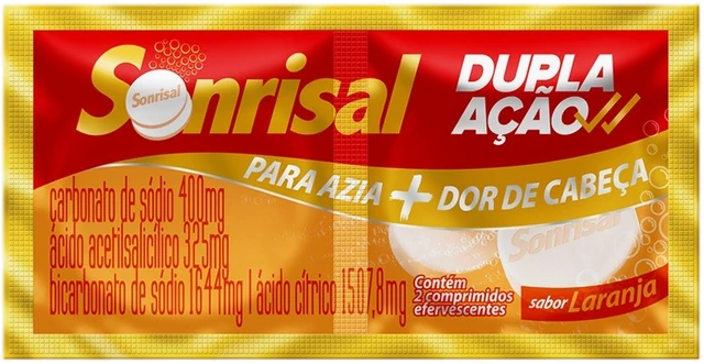 Sonrisal Laranja Dupla Ação Antiácido E Analgésico 2 Compr