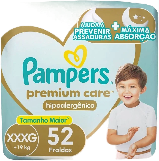 Fralda Pampers Premium Care Bag Xxxg Com 52 Unidades