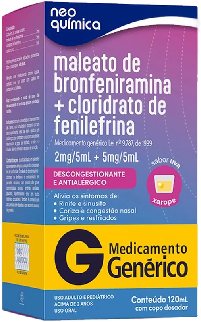Maleato De Bronfeniramina + Cloridrato De Fenilefrina Neo 